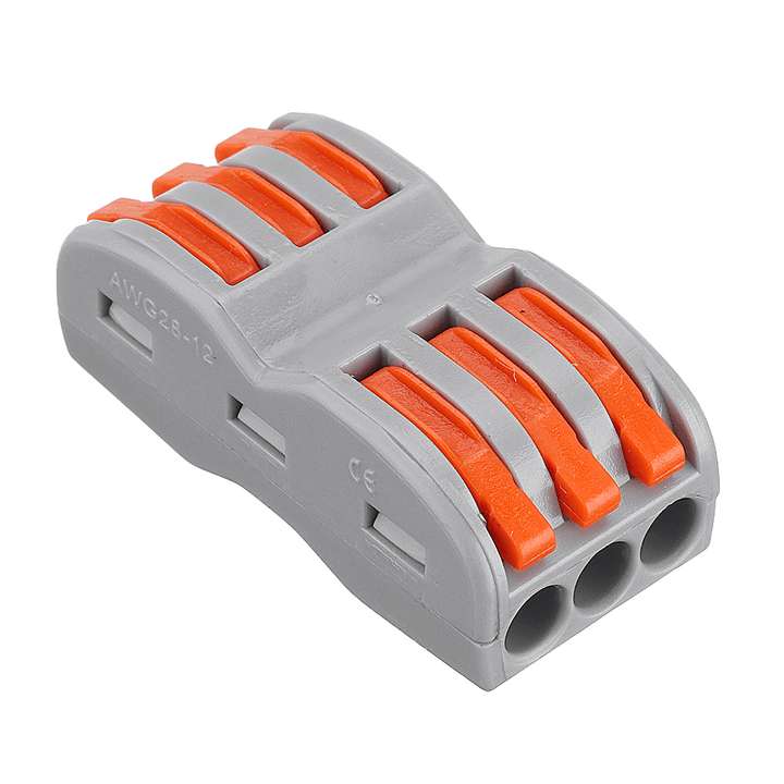 Excellway 3Pin Wire Docking Connector Termainal Block Universal Quick Terminal Block SPL-3 Electric Cable Wire Connector Terminal 0.08-4.0Mm² - MRSLM