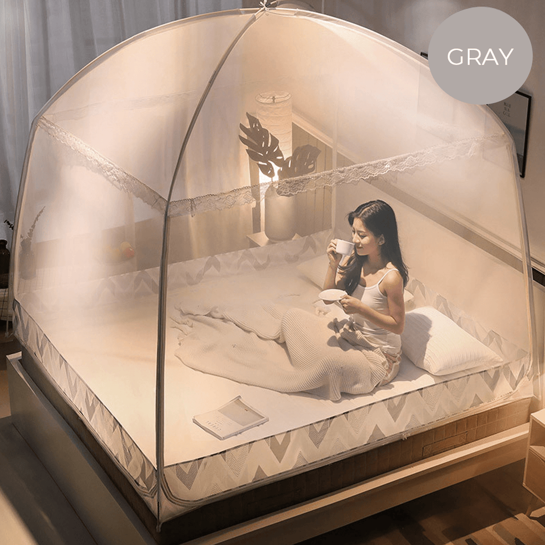 Bedroom Folding Mosquito Net Bed Free Standing Tent 3 Openings with Zippers - MRSLM