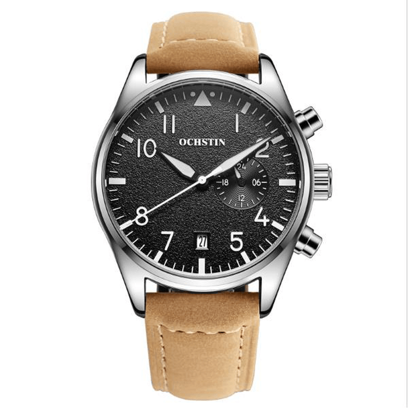 OCHSTIN GQ043C Fashion Men Quartz Watch Luxury Leather Strap Sport Watch - MRSLM