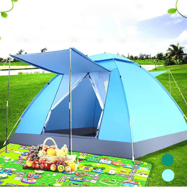 Ipree® 3-4 People Fully Automatic Camping Tent 2 Door Waterproof Windproof Uv-Protection Sunshade Canopy Camping Hiking Fishing - MRSLM