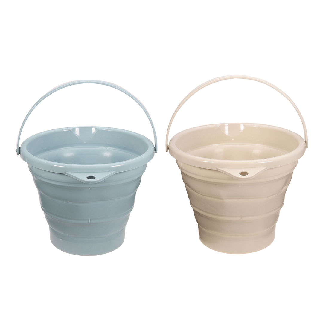 10L Portable Folding Bucket Silicon Bucket Household Laundry Storage Bucket Outdoor Fishing round Bucket - MRSLM