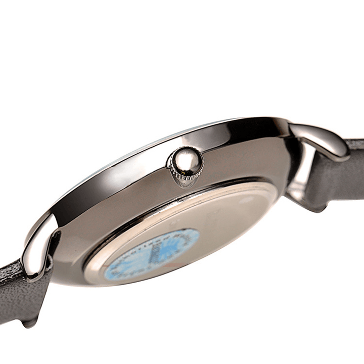BAOSAILI 1011 Fashion Women Ultra-Thin Watch Case Flower Pattern Dial Leather Strap Quartz Watch - MRSLM