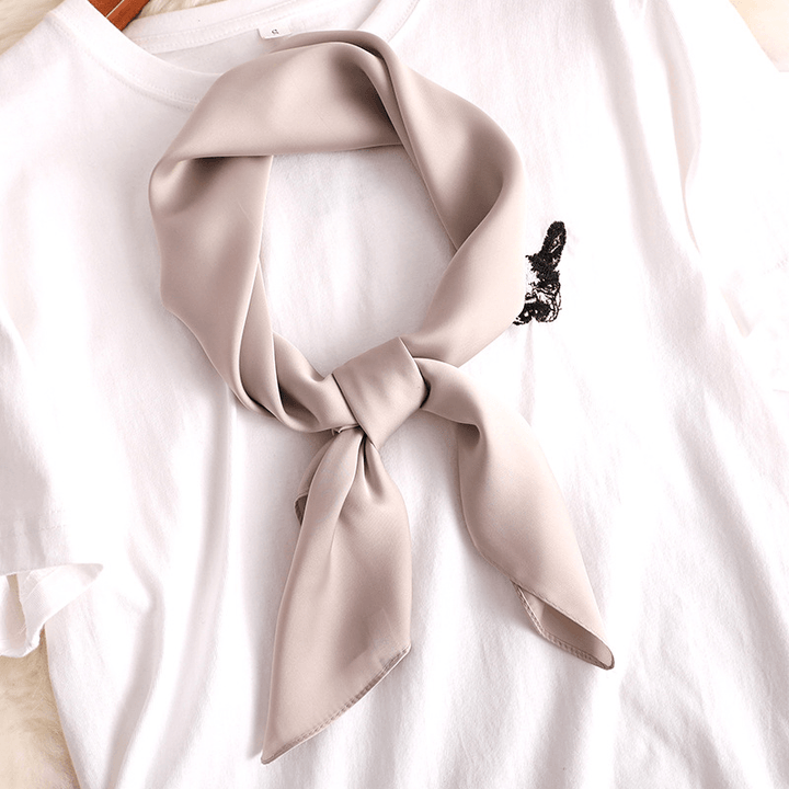 Women'S Decorative Spring and Autumn All-Match Solid Color Thin Silk Scarf - MRSLM