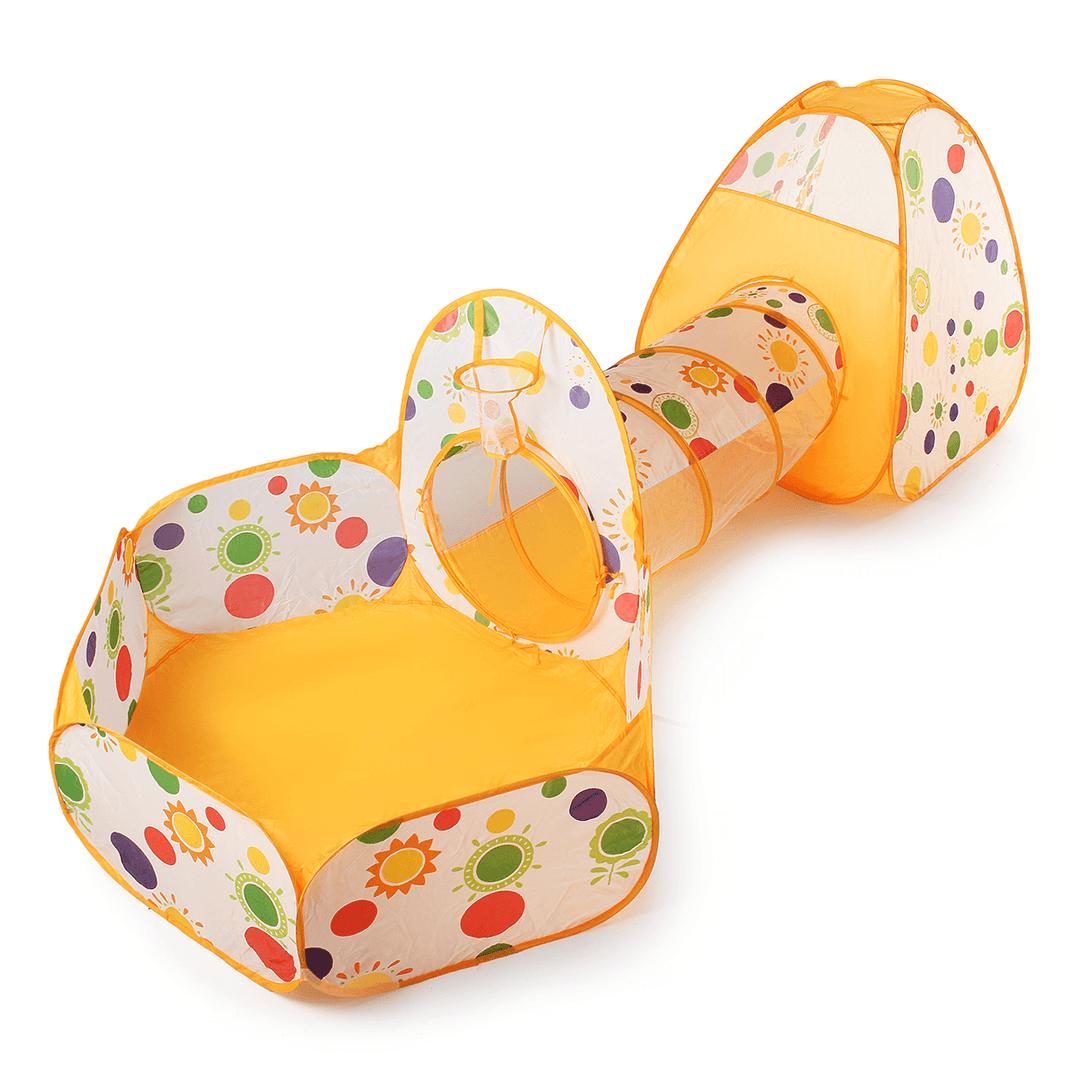 3 in 1 Baby Mini Foldable Play Tent Kids Toddlers Tunnel Ball Pits Pool Set Indoor Outdoor Pop up Playhouse - MRSLM