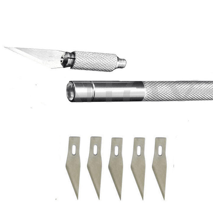 6 Blades Aluminum Carve Knife Extra Backup Sculpture Engrave Graver Cutter Muti-Funtion Carving Knife Set - MRSLM