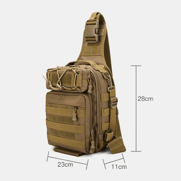 Men Nylon Camouflage Multifunction Large Capacity Outdoor Fishing Crossbody Bags Chest Bag Tactical Bag - MRSLM
