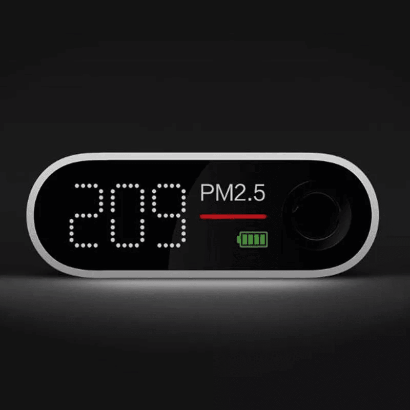 Smartmi PM2.5 Air Detector Portable Sensitive Air Quality Tester LED Screen Three-Color Digital Indicator One-Button Operation High Precision Laser Sensor Rechargeable Lithium Battery - White - MRSLM