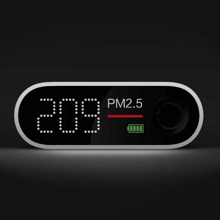 Smartmi PM2.5 Air Detector Portable Sensitive Air Quality Tester LED Screen Three-Color Digital Indicator One-Button Operation High Precision Laser Sensor Rechargeable Lithium Battery - White - MRSLM