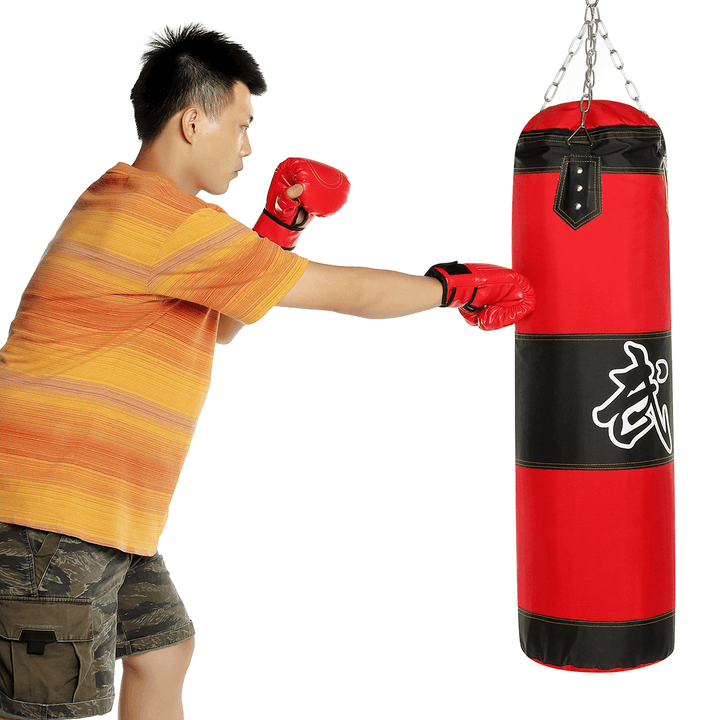 10PCS 60~120CM Heavy Duty Punching Training Bag Kit MMA Boxing Martial Arts Kicking Sandbag with Chain - MRSLM