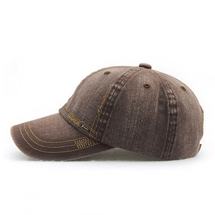 Unisex Cotton Washed Denim Baseball Cap Vintage Adjustable Golf Snapback Hat - MRSLM