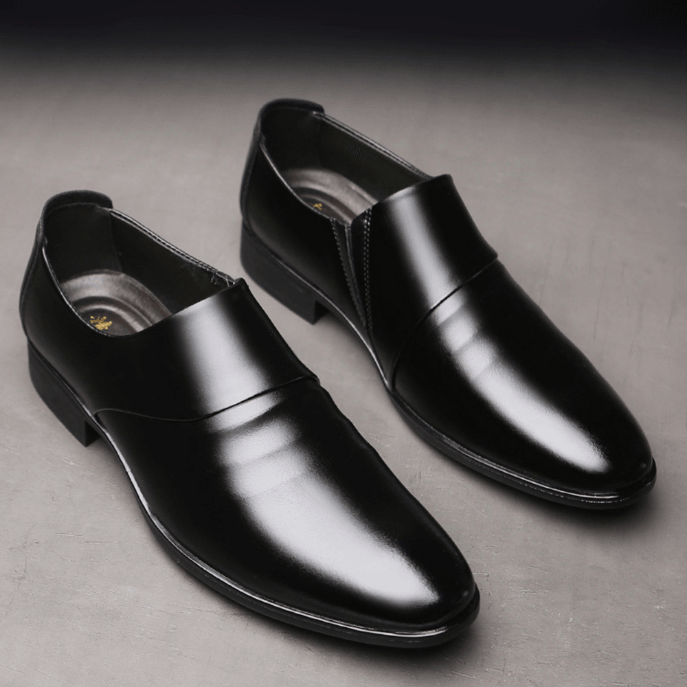 Men Microfiber Non Slip Slip on Business Formal Shoes - MRSLM