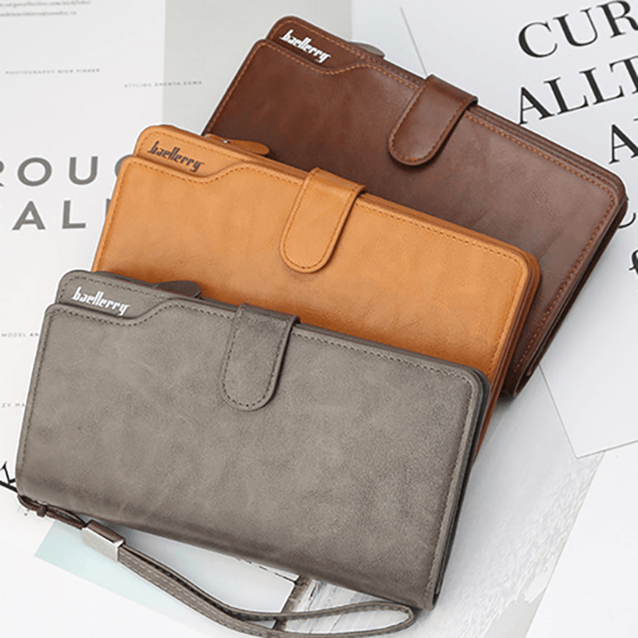 Men Zipper Tri-Fold Large-Capacity Business Wallet Card Holder Clutch Bag - MRSLM