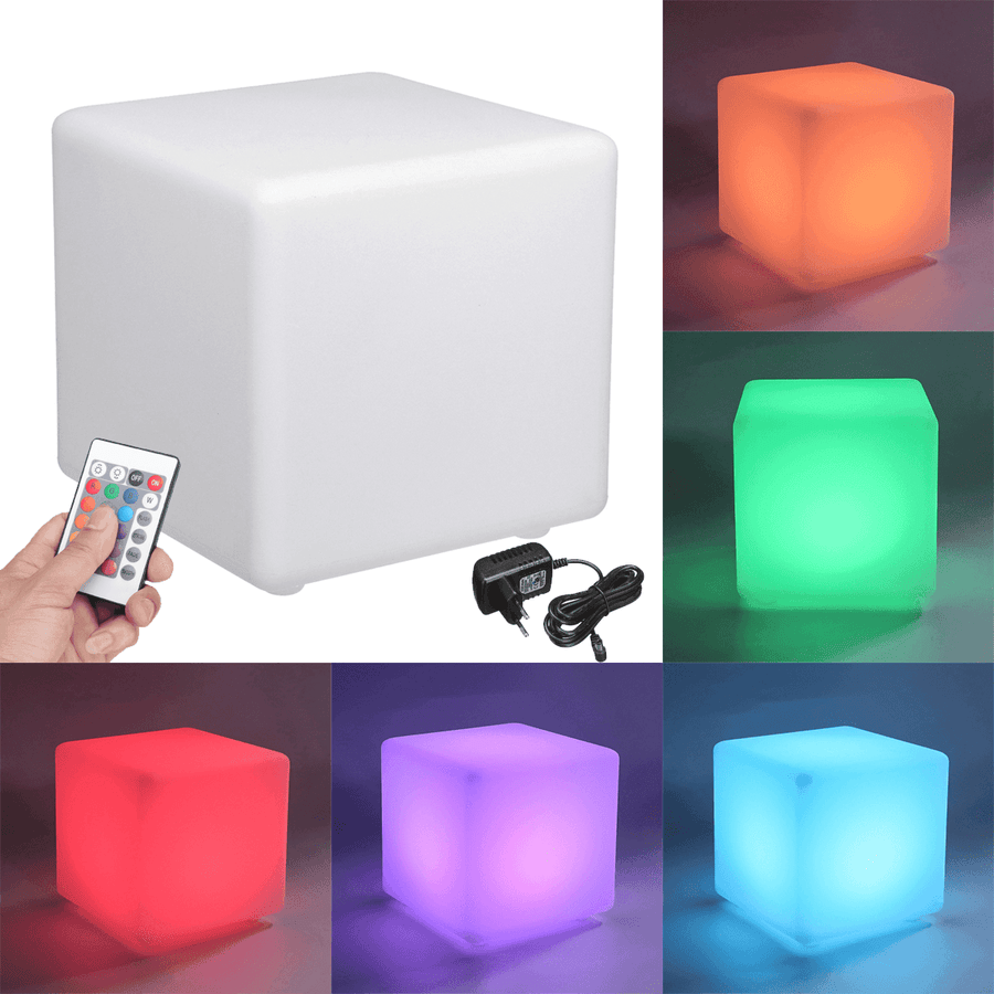 Cocktail Tables Chair Color Changing LED Clubbing Lighting Stool Night Stand 30Cm X 30Cm X 30Cm - MRSLM