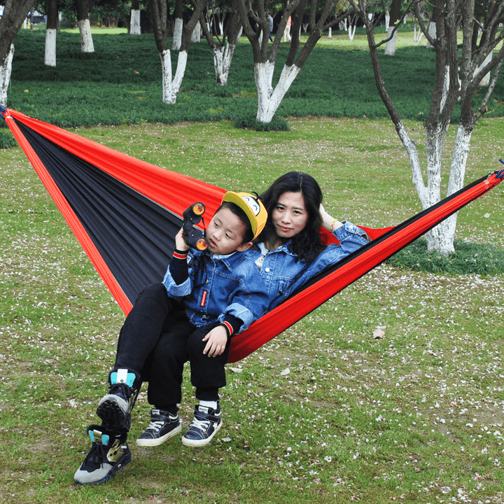 Ipree® 270X140Cm Outdoor Portable Double Hammock Parachute Hanging Swing Bed Camping Hiking - MRSLM