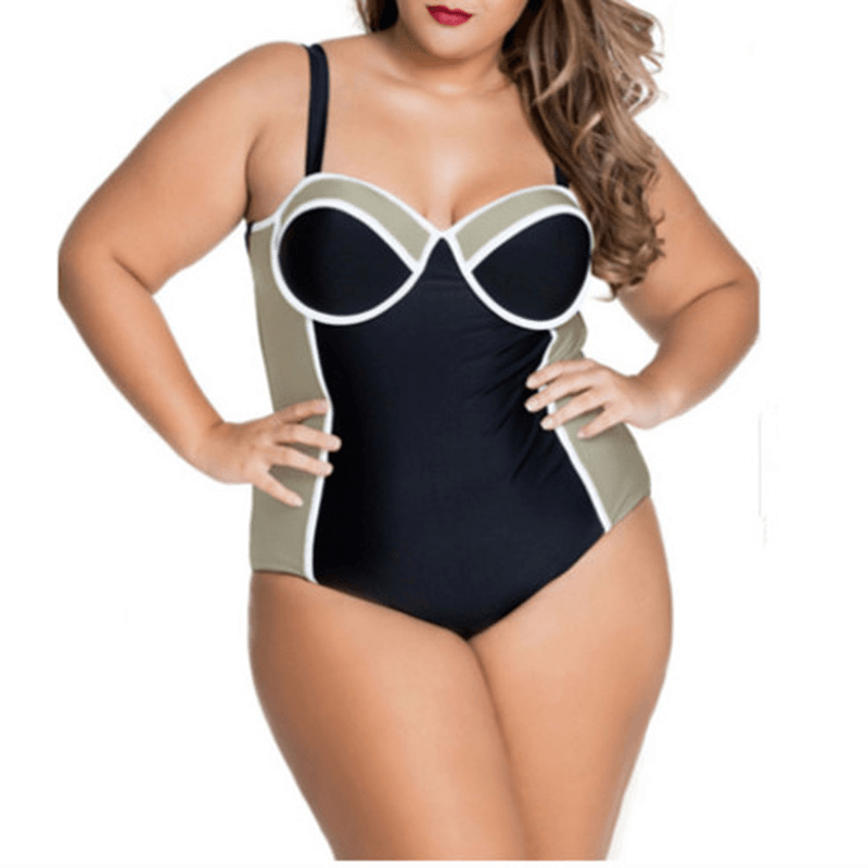 Summer plus Size Steel Ring Push up Swimsuit Suspenders Backless Sexy Swimwear - MRSLM