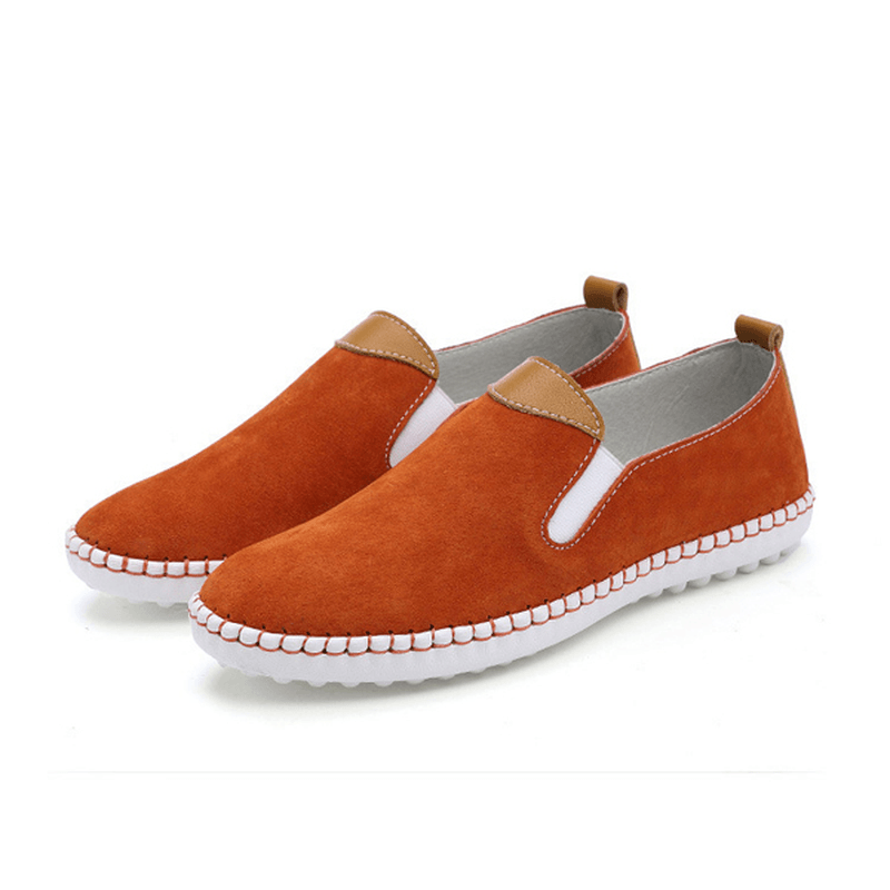 US Size 5-10 Women Casual Shoes Comfortable Outdoor Leather Slip on Flats Loafers - MRSLM