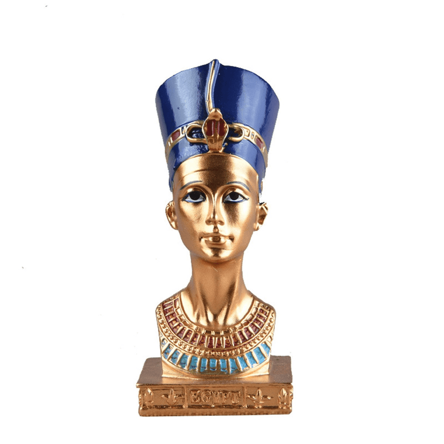Handicraft Ancient Resin Egyptian Cleopatra Pharaoh Figurine Statue Sculpture Home Office Decorations - MRSLM