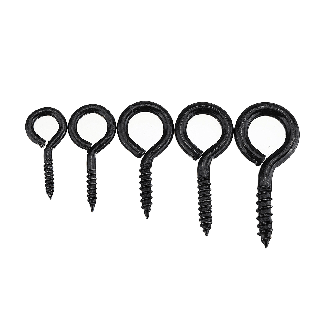 44Pcs Screw Eyes Zinc Plated Self Tapping Thread Eye Bolt Ring Hooks with Expansion Pipe Black - MRSLM