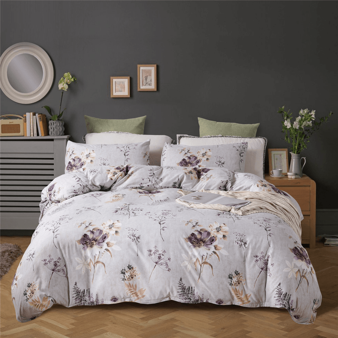 2/3Pcs Bedding Set Printed Flowers Comforter Quilt Cover Pillowsilp Cotton Warm Soft Duvet Cover for Home Textile - MRSLM