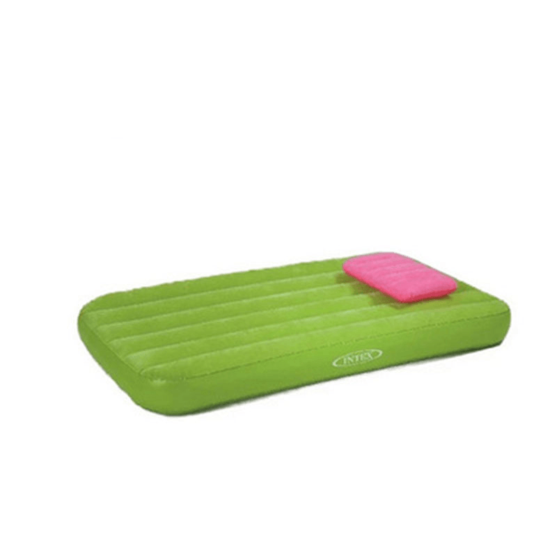 Flocked Children'S Inflatable Mattress Single Sentiment Bed with Pillows Camping Mat with Household Electric Pump - MRSLM