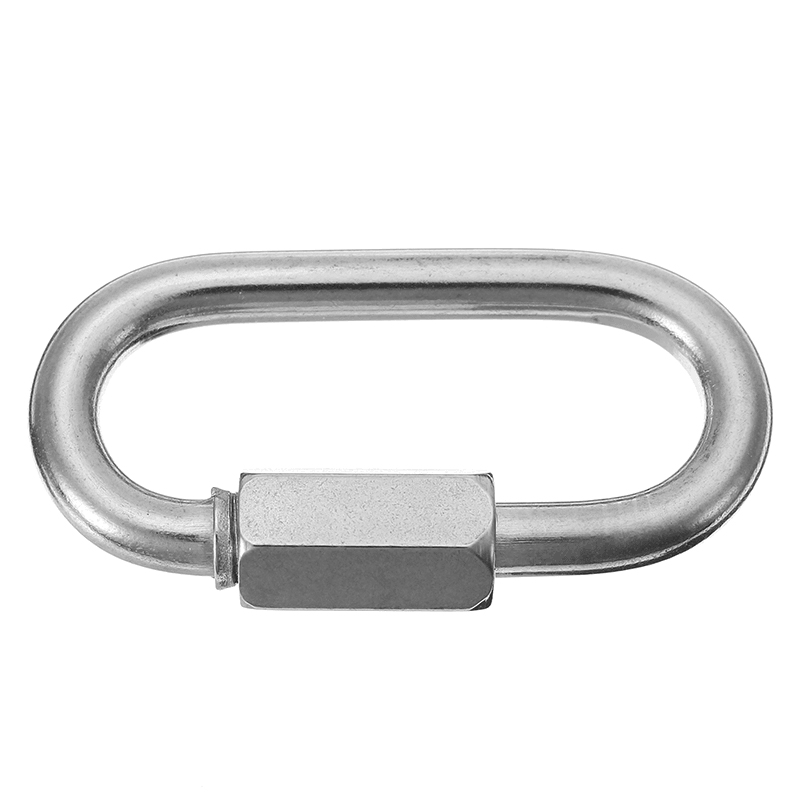 5Mm 304 Stainless Steel Quick Link Marine Oval Thread Carabiner Chain Connector Link - MRSLM