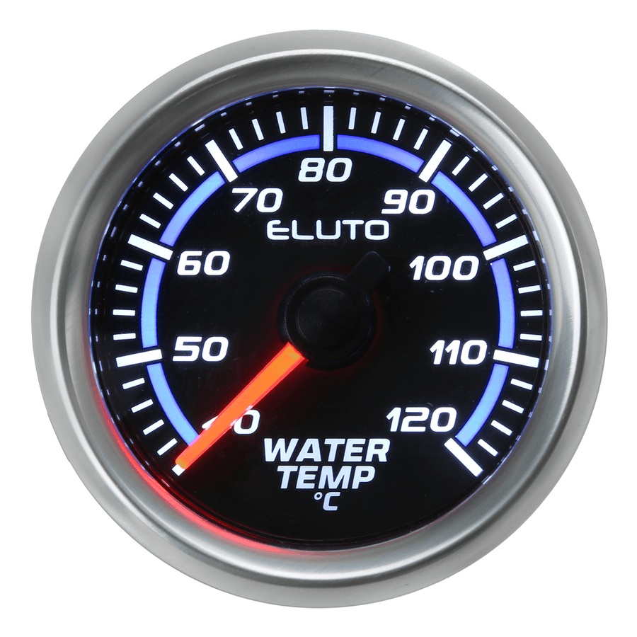 2" 52Mm 40-120°C Water Temperature Gauge Blue LED Black Face Car Meter + Sensor - MRSLM