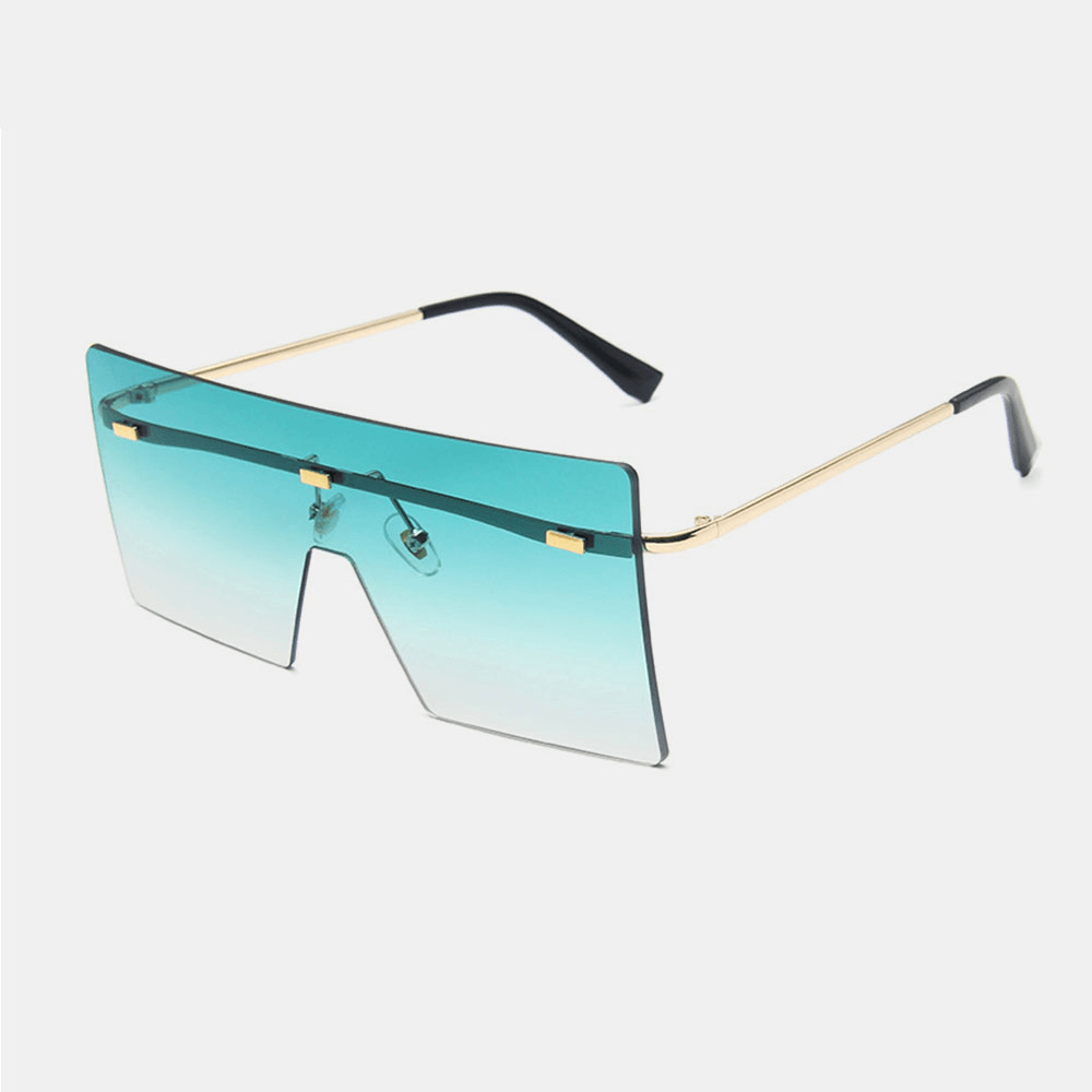 Women plus Size One-Piece Frameless Square Shape Fashion Personality UV Protection Sunglasses - MRSLM
