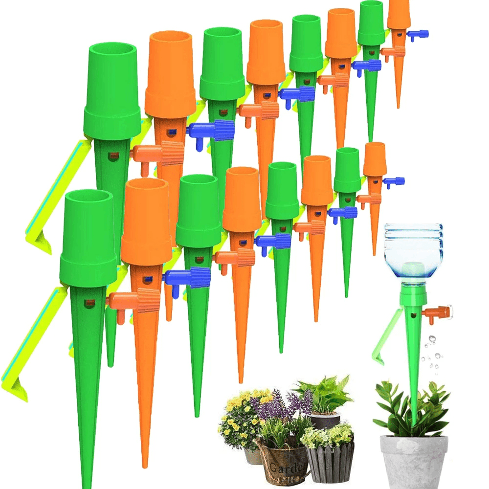 6PCS Auto Drip Irrigation System Automatic Watering Spike Garden Plants Flower Indoor Outdoor Waterers Bottle Dripper - MRSLM