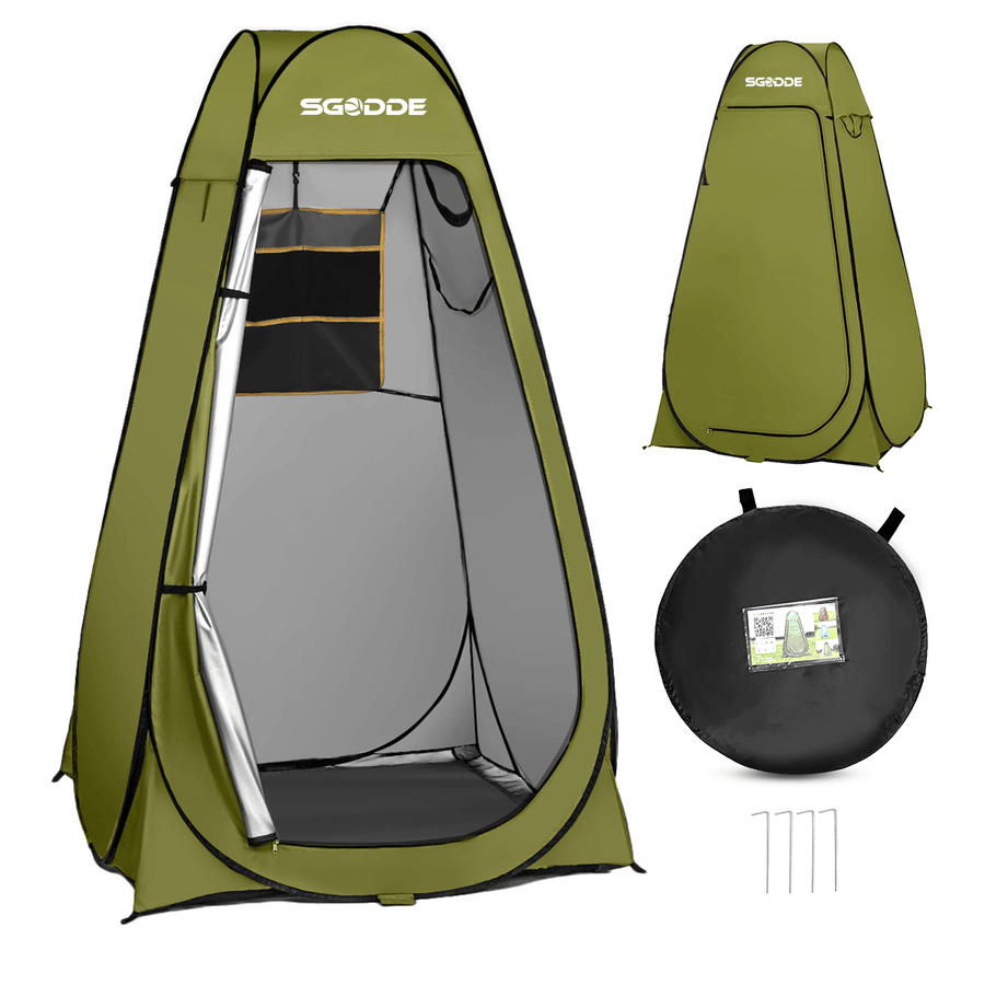 SGODDE Privacy Shower Tent Single Camping Tent Toilet Changing Room Rain Shelter Hiking Beach - MRSLM