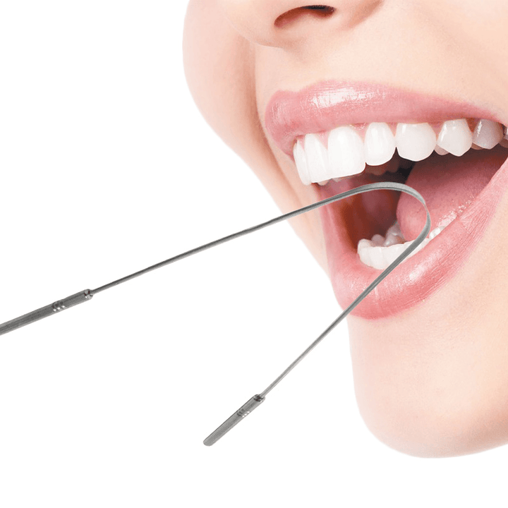 Stainless Steel Tongue Scraper Tongue Cleaner Scraper Head Dental Tools - MRSLM