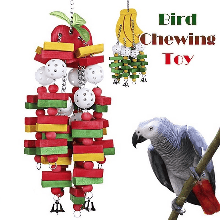 Bird Chewing Toy Large Medium Parrot Cage Bite Toys for Macaw, African Grey, Cockatiels and Cockatoos - MRSLM