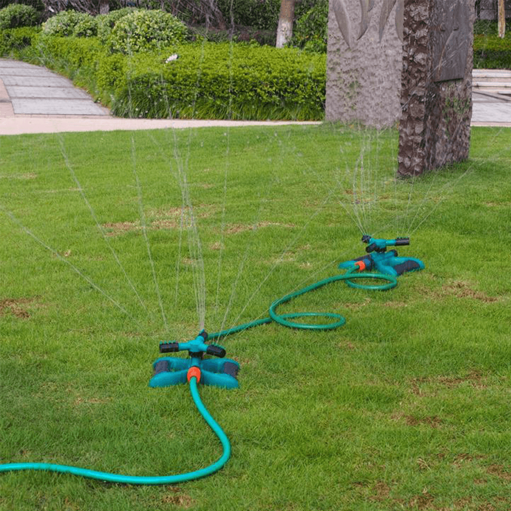 Automatic 360 Degree Rotating Garden Lawn Sprinkler Leak Free W/ Large Area Coverage Adjustable Gardening Watering Irrigation System - MRSLM