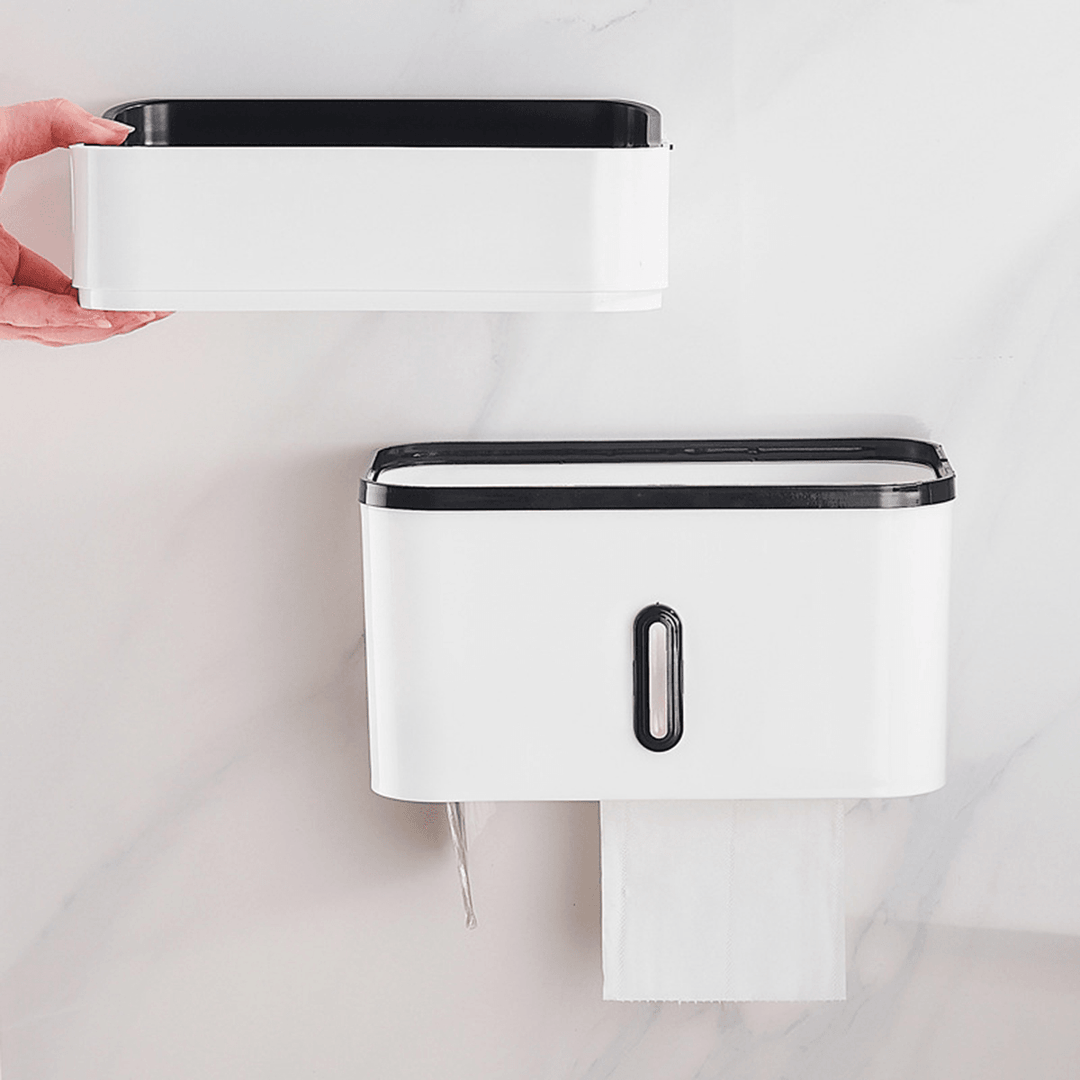 Bathroom Tissue Hand Paper Dispenser Holder Wall Mounted Tissue Box Not Drill - MRSLM