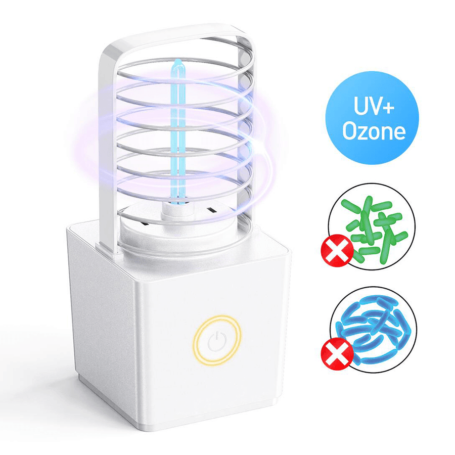 ZW03 Portable UV Ozone Germicidal Lamp Double Sterilization Light Wireless USB Charging 20㎡ Area Sterilizer Light Lamp for Car Baby Room Bedroom Kitchen Bathroom - MRSLM