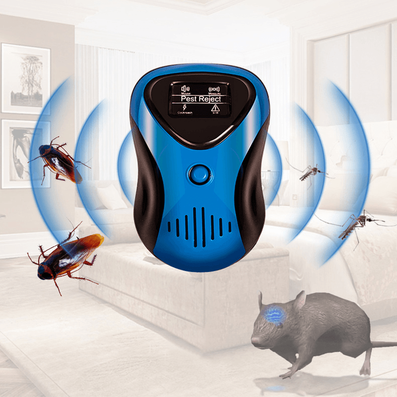 Ultrasonic 4 Modes Adjustable Electronic Mosquito Repellent Plug-In Indoor Pest Rats Mice Cockroaches Spider Pest Repeller - MRSLM