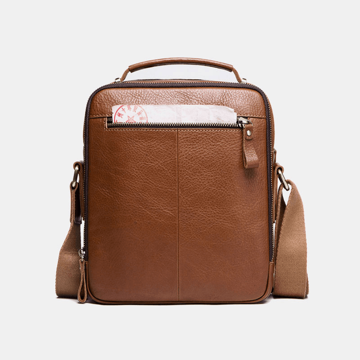 Men Genuine Leather Fashion Shoulder Bag Crossbody Bag Business Bag - MRSLM