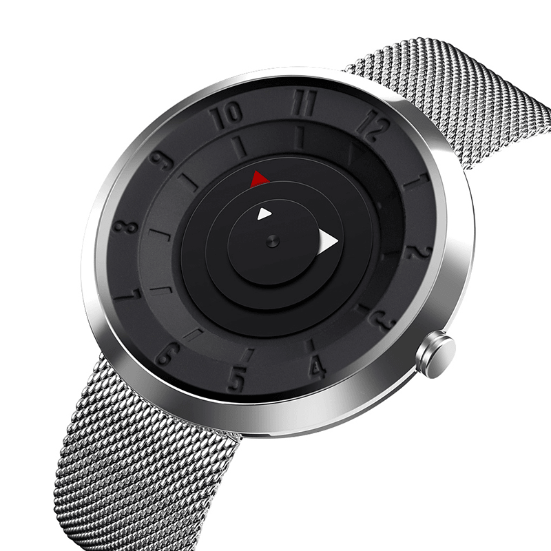 SKMEI 9174 Creative Small Triangle Display Fashion Black Steel Men Watch Quartz Watch - MRSLM