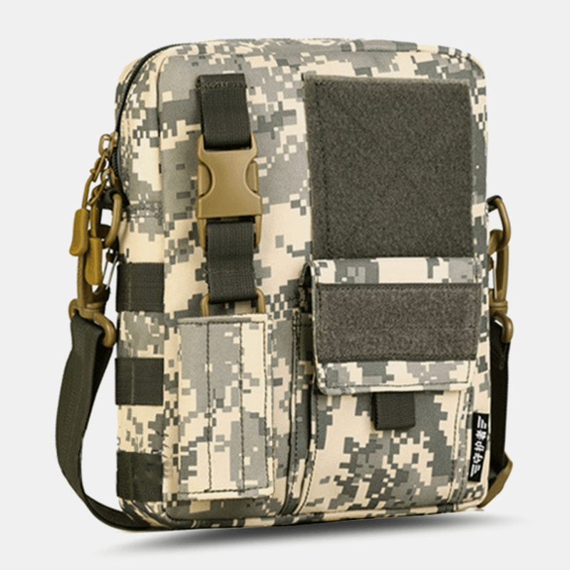 Men Camo Pattern Multifunction Large Capacity Outdoor Travel Tactical Bag Crossbody Bag Shoulder Bag Square Bag - MRSLM