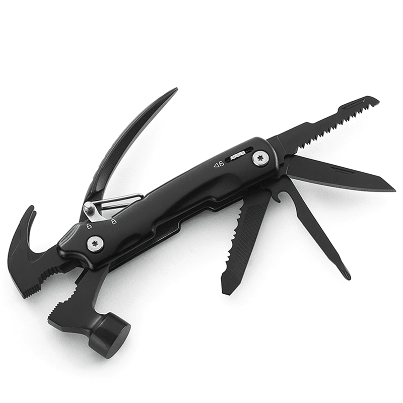HUOHOU 10 in 1 Multi-Functional Tool Hammer Folding Knife Screwdriver Wrench Nail Hammer with Safety Lock - MRSLM