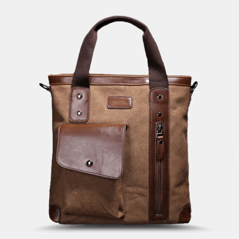 Men Casual Wild Large Capacity Handbag Canvas 6.3 Inch Phone Bag Shoulder Bag - MRSLM