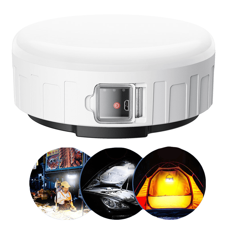 XANES® Outdoor Waterproof Emergency Bulb 3 Modes LED Camping Lamp USB Charging Hanging Work Light Night Market Light - MRSLM