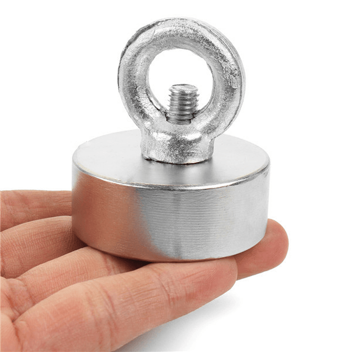 15Kg 50Mm Recovery Magnet 50Mmx20Mm Neodymium Magnet 304 Steel Ring with 10 Meters Rope - MRSLM