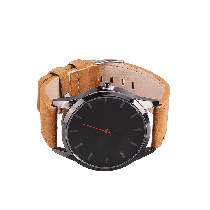 Casual Sport Big Dial Analog Matte PU Leather Unisex Wrist Watches Quartz Watch - MRSLM