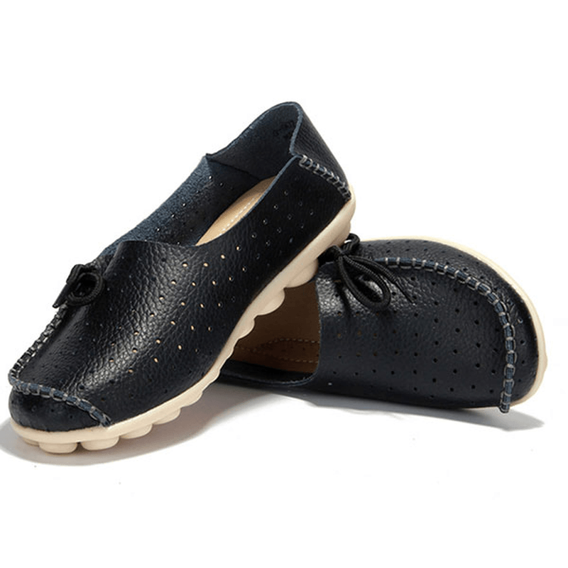 New Women Flats Soft Comfortable Lace-Up Casual Fashion Flat Loafers Shoes - MRSLM