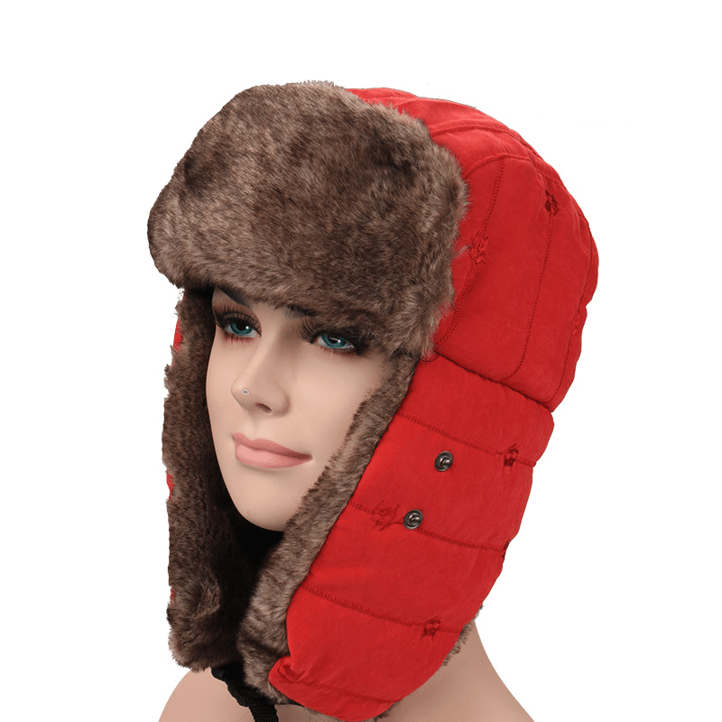 Mens Velvet Winter Russian Hats Outdoor Skiing Windproof with Masks Lei Feng Caps - MRSLM