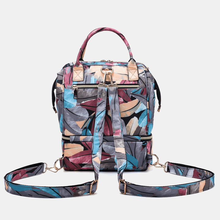 Women Canvas Casual Mummy and Kids Patchwork Backpack - MRSLM