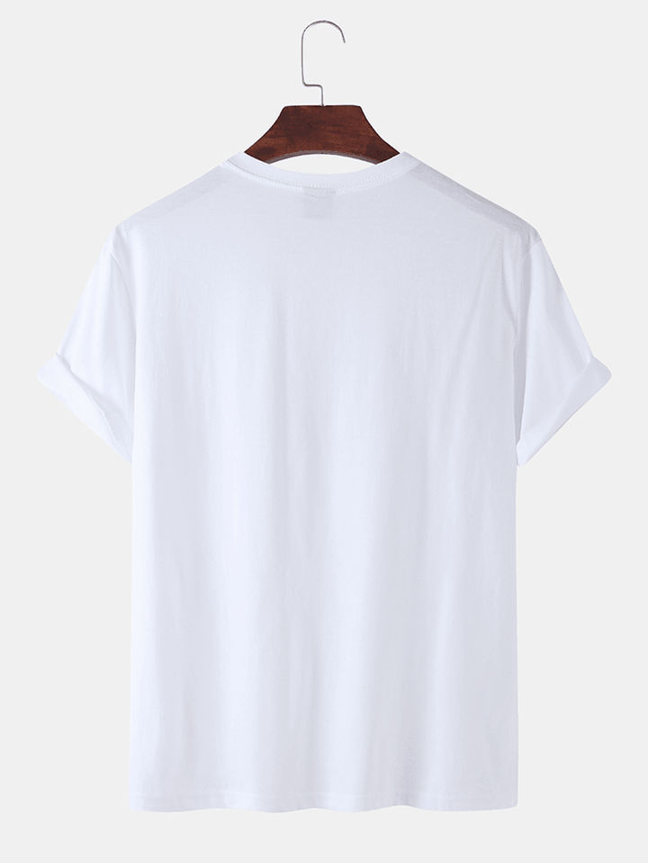 Mens Cotton Creativity Plaster Statue Print Short Sleeve Breathable T-Shirts - MRSLM