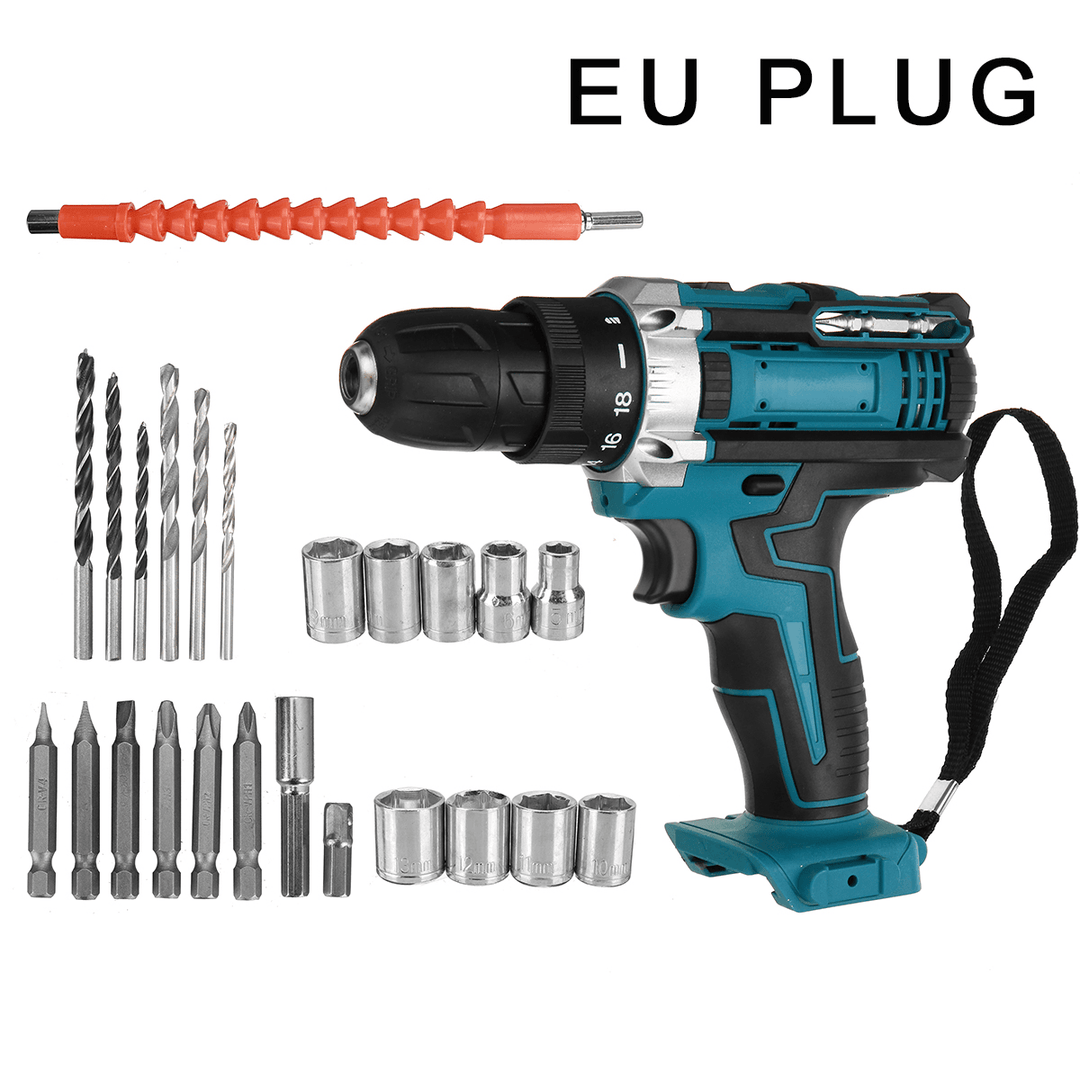 2000Rpm Impact Drill Driver Rechargeable Electric Screwdriver Portable Wood Metal Drilling Tool W/ 1Pc Battery - MRSLM