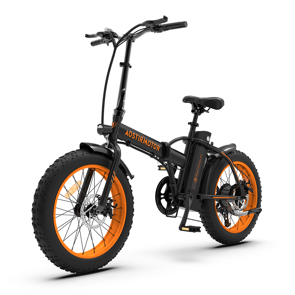 [US DIRECT] AOSTIRMOTOR A20 Electric Bike 20Inch 500W 36V 13Ah 40Km/H Max Speed 25-35Km Mileage 120Kg Max Load Mountain Fat Tire Electric Bicycle - MRSLM