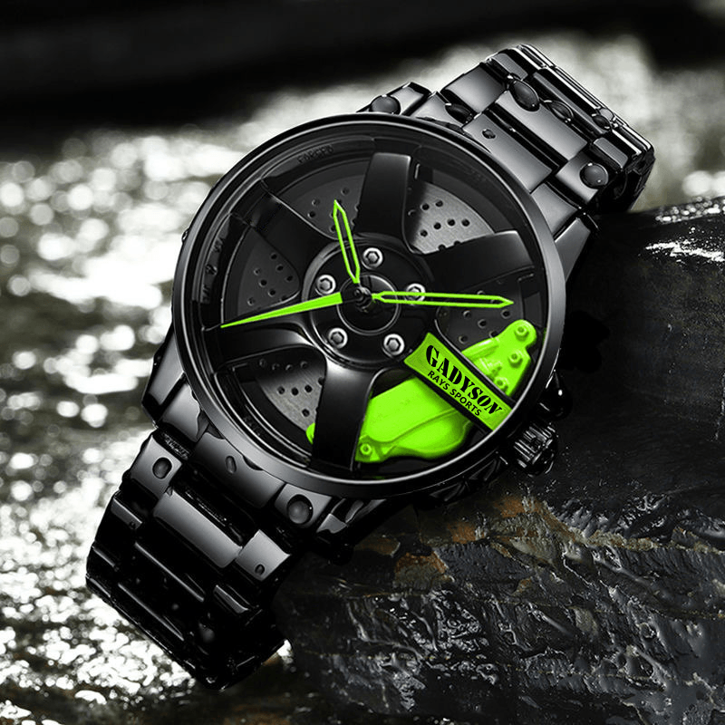 CADYSON A0908 3D Dial Design Fashionable Men Wrist Watch Full Steel Band Quartz Watch - MRSLM